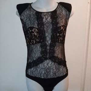 Gorgeous vintage lace one piece body suit